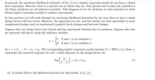 Solved In general, the maximum likelihood estimates of the | Chegg.com