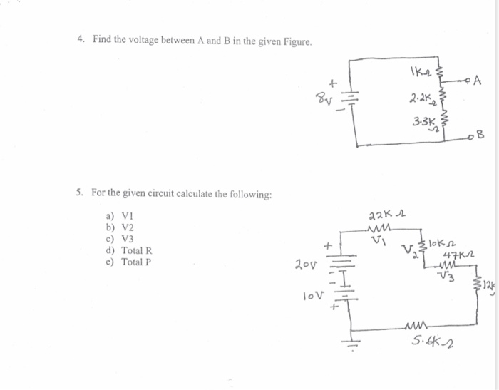 Solved 4. Find The Voltage Between A And B In The Given | Chegg.com