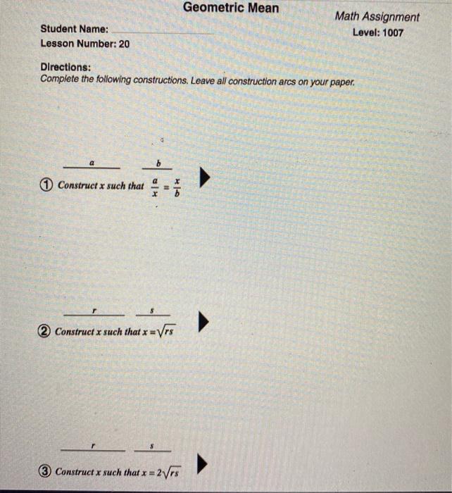 Solved Geometric Mean1 Construct X Such That A X X B 2