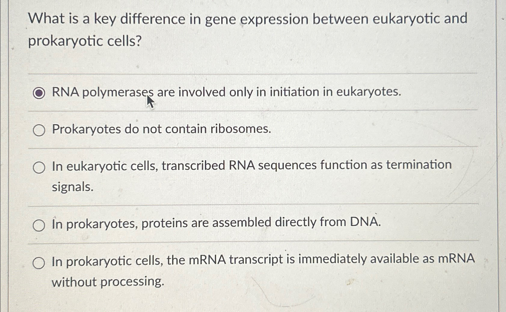 Solved What is a key difference in gene expression between | Chegg.com