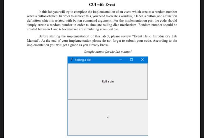 Solved GUI with Event In this lab you will try to complete | Chegg.com