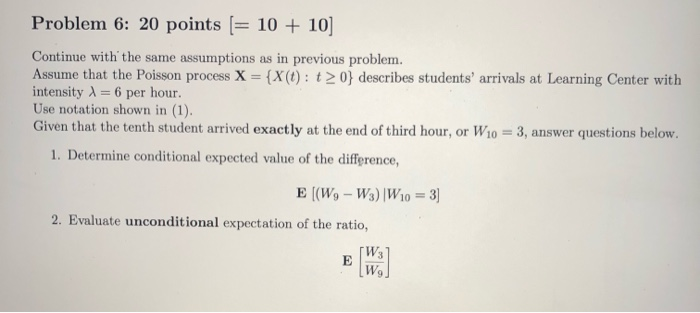 Solved Problem 6: 20 points = 10 + 10) Continue with the | Chegg.com
