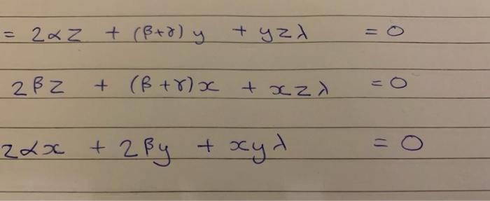 Solved What Is X Y And Z Equal To In Terms Of Alpha Beta Chegg Com