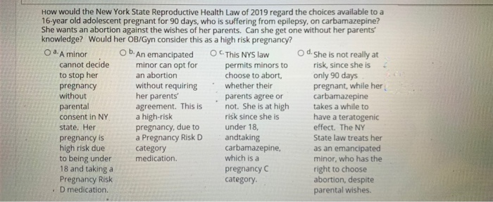 Solved How Would The New York State Reproductive Health Law | Chegg.com