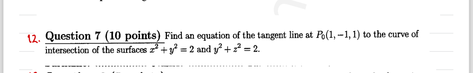 Solved Question 7 ( 10 ﻿points) ﻿Find an equation of the | Chegg.com
