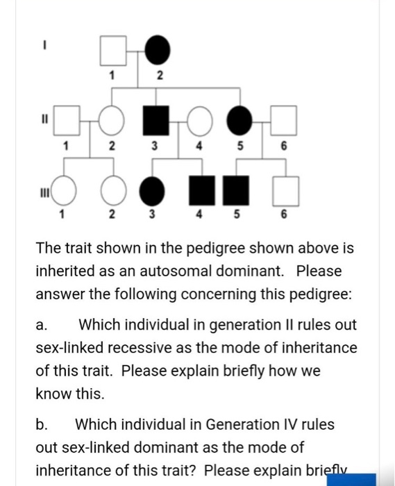 Solved 1 2 = 1 2 3 4 5 6 2 3 4 5 6 The trait shown in the | Chegg.com