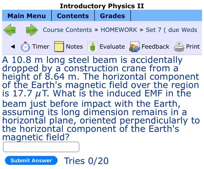 Solved Introductory Physics II Contents Grades Course | Chegg.com