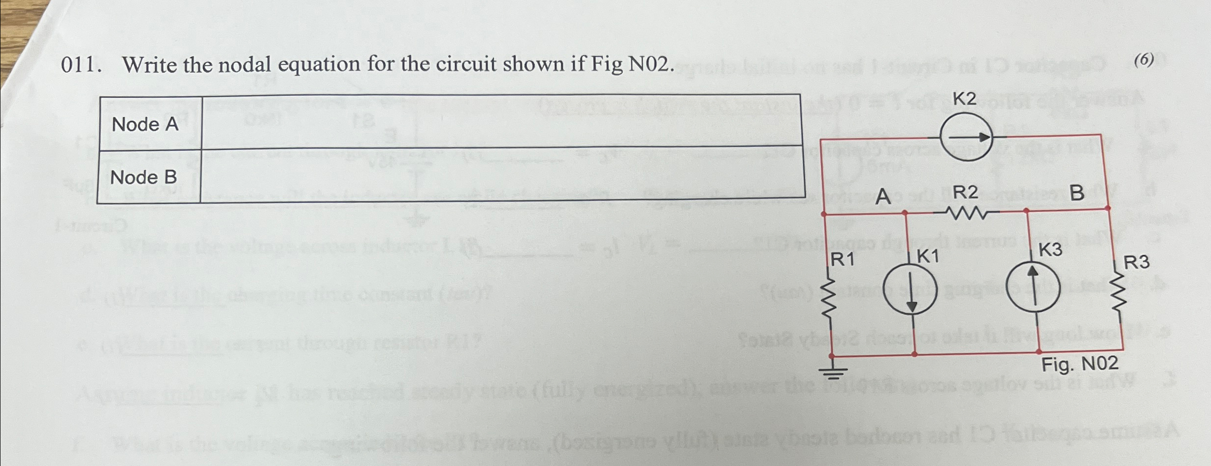 Solved Write the nodal equation for the circuit shown if Fig | Chegg.com