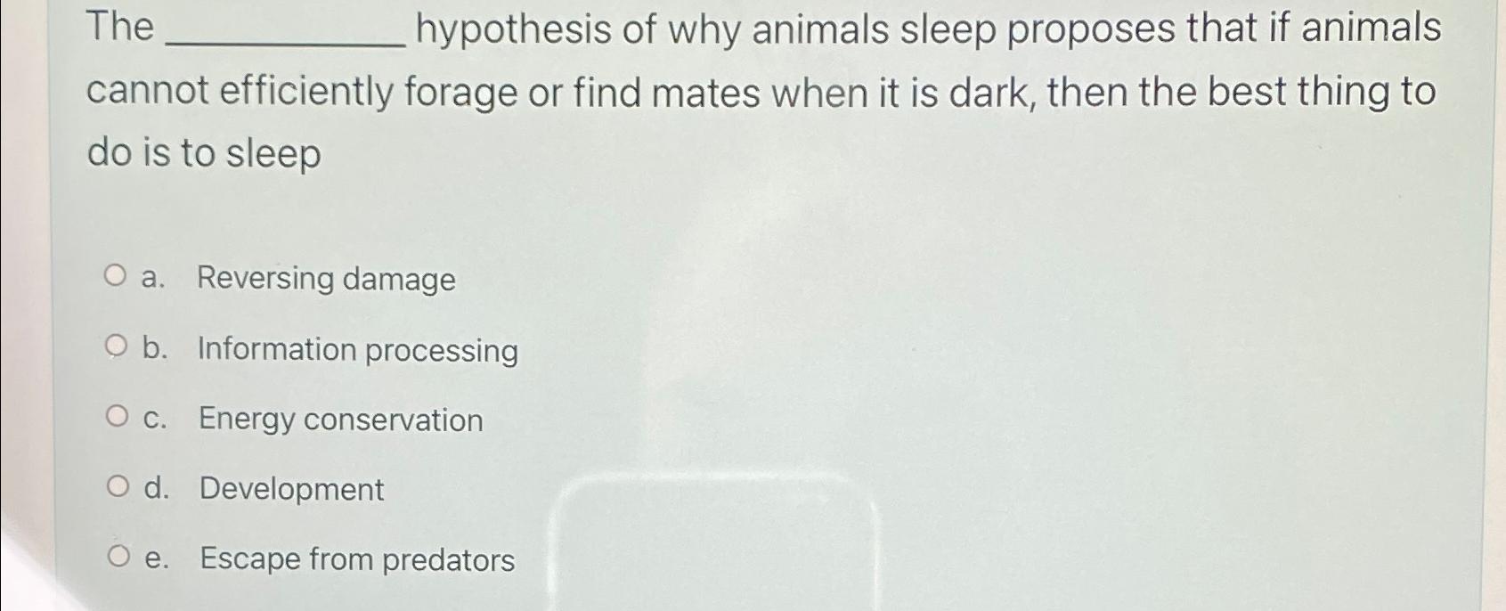 hypothesis on animals