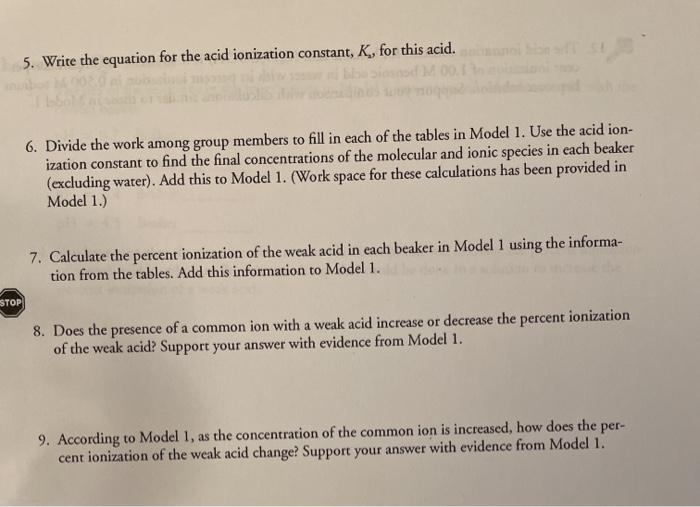 Mon Ion Effect On Acid Ionization How Is The Chegg 