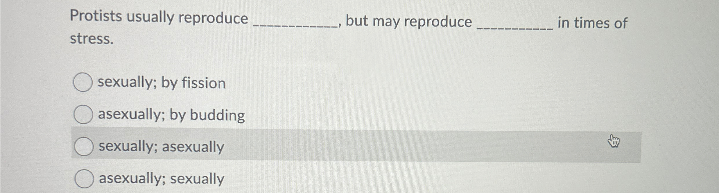 Solved Protists usually reproduce ﻿but may reproduce ﻿in | Chegg.com