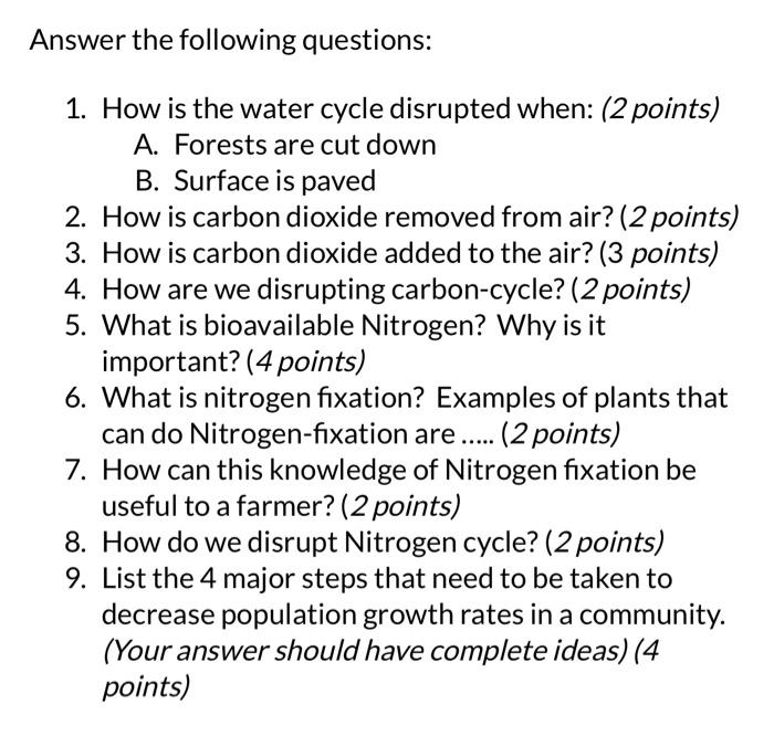 Solved Answer the following questions: 1. How is the water | Chegg.com