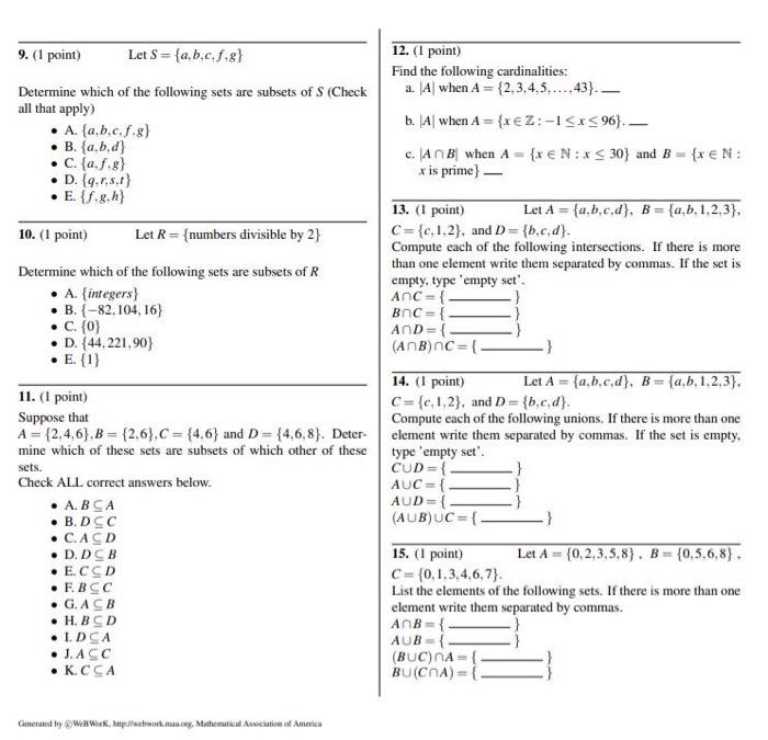 Solved 6. (1 point) Write out the elements of each set as a