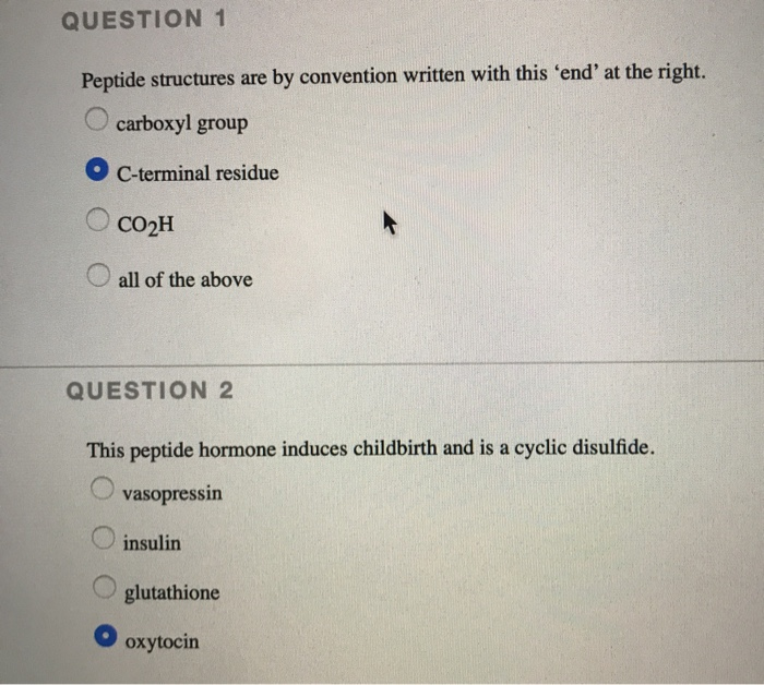 Solved QUESTION 1 Peptide structures are by convention | Chegg.com