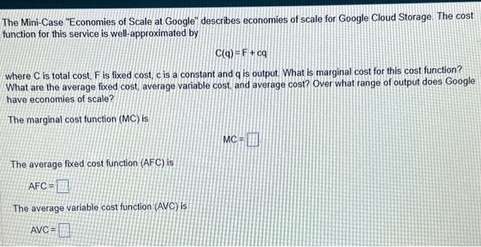 Solved The average cost function (AC) is AC= (Properly | Chegg.com