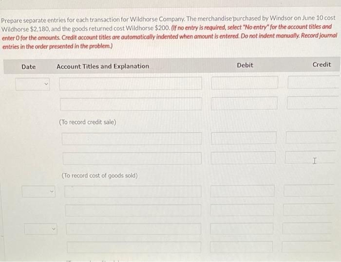 Solved Your answer is correct. Prepare separate entries for | Chegg.com