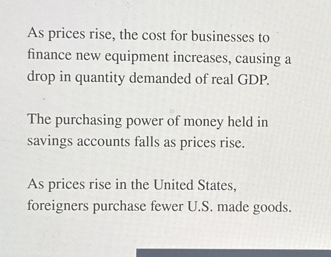 Solved As prices rise, the cost for businesses to finance | Chegg.com