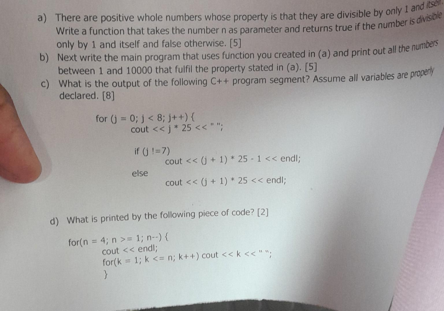 Solved a) There are positive whole numbers whose property is | Chegg.com