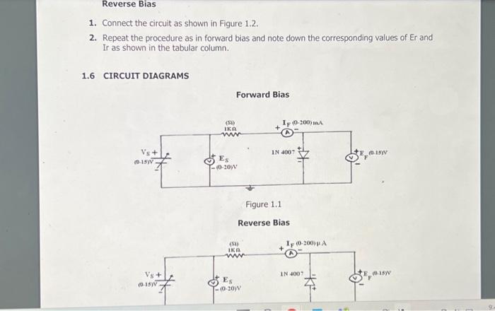 Solved 1.1 AIM To plot the V-I characteristics of a PN | Chegg.com