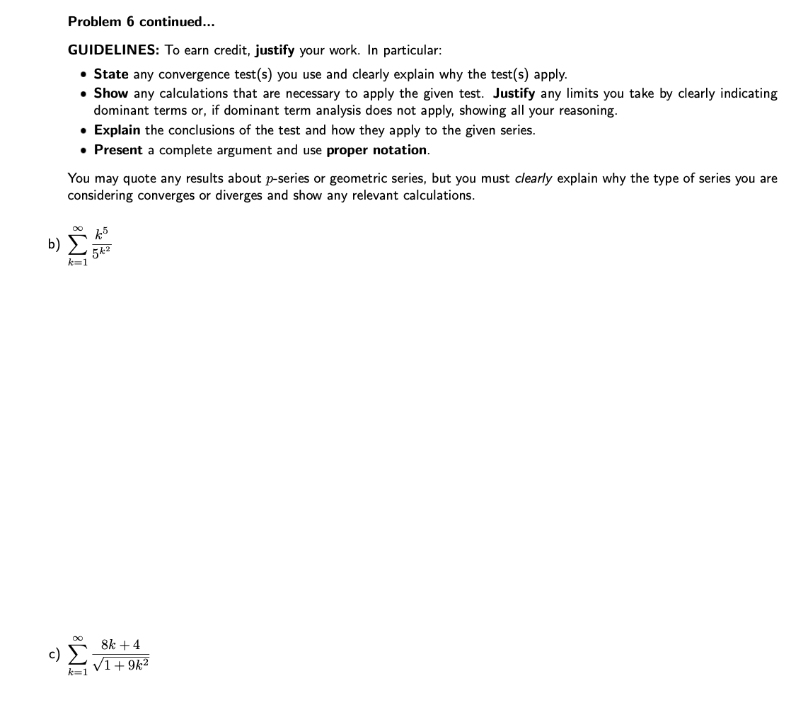 Solved Problem 6 ﻿continued...GUIDELINES: To ﻿earn credit, | Chegg.com