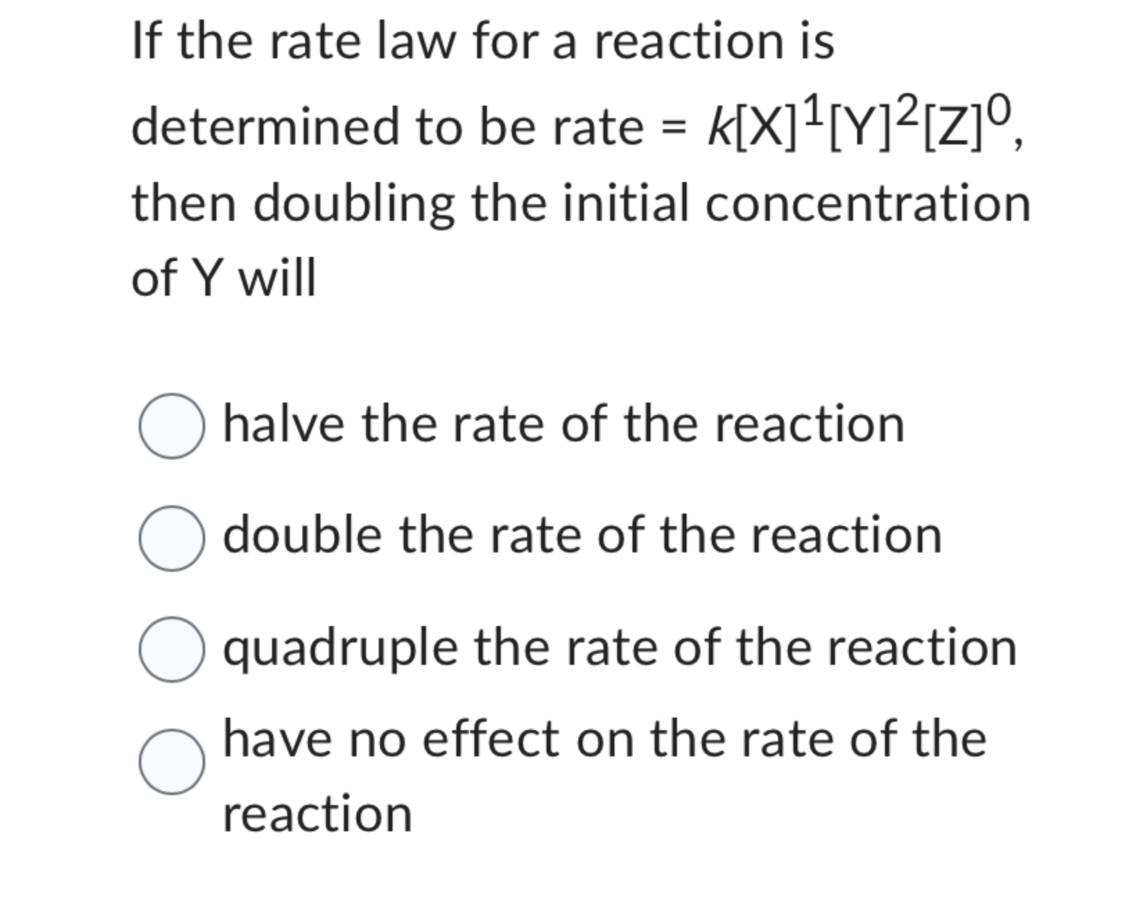 Solved If the rate law for a reaction isdetermined to be | Chegg.com