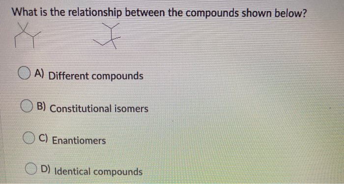 Solved What is the relationship between the compounds shown | Chegg.com