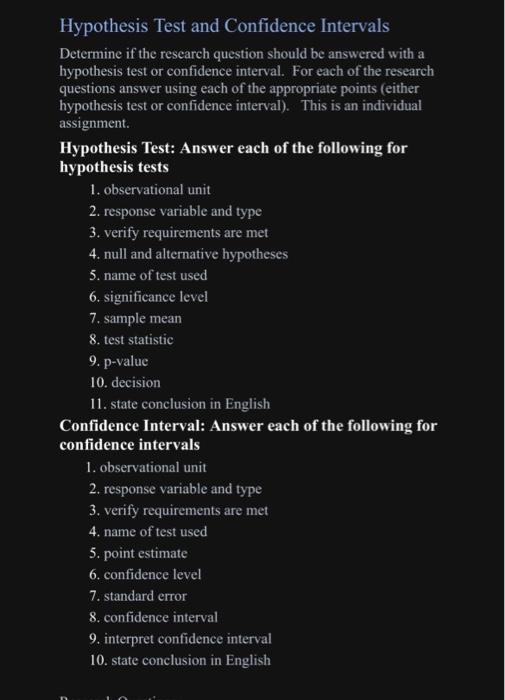 Solved Hypothesis Test and Confidence Intervals Determine if | Chegg.com