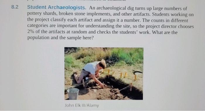 Solved 8.2 Student Archaeologists. An Archaeological Dig | Chegg.com