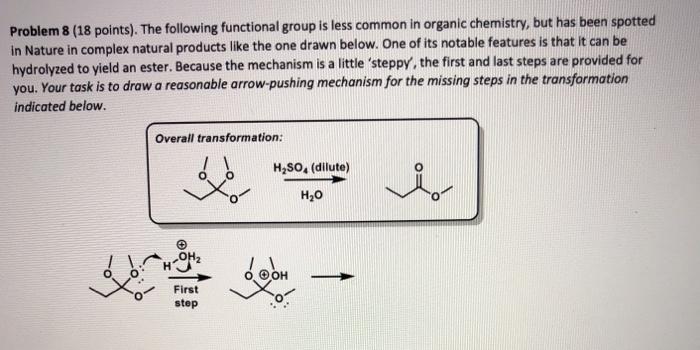 Solved Problem 8 (18 points). The following functional group | Chegg.com
