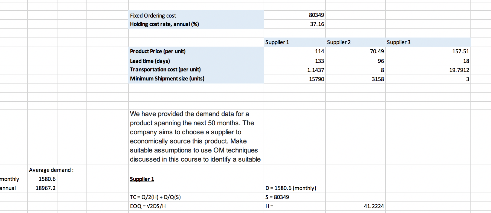 Demand Data Example We have provided the demand data for a product | Chegg.com