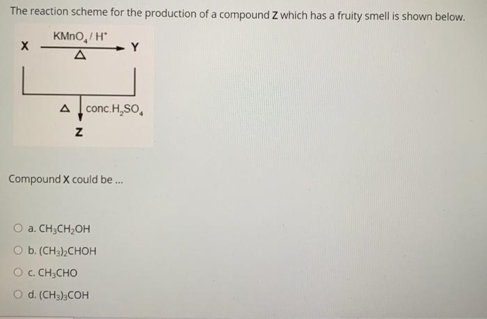 Solved The Reaction Scheme For The Production Of A Compou Chegg Com
