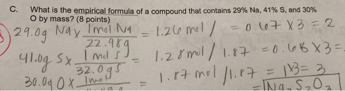 Solved C. What is the empirical formula of a compound that | Chegg.com