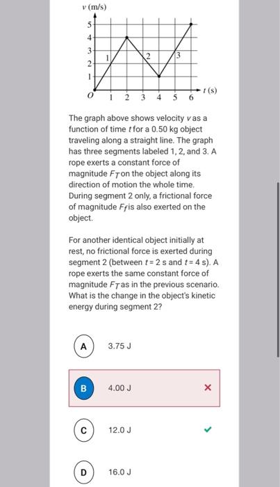 Solved V M S 4 3 W 1 2 The Graph Above Shows Velocity V Chegg Com