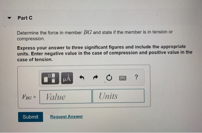 Solved Part A Determine the force in member GH and state | Chegg.com