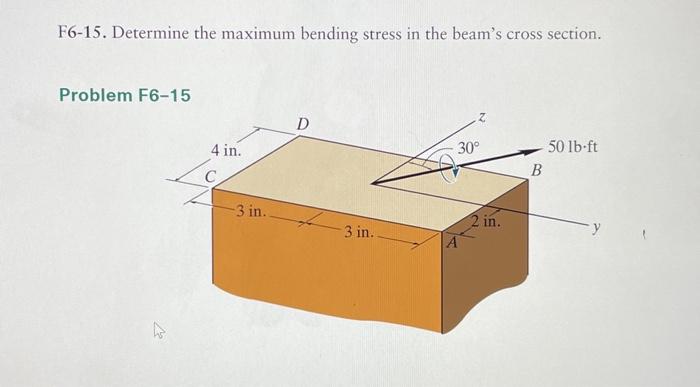 Solved F6-15. Determine the maximum bending stress in the | Chegg.com