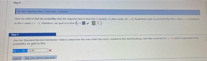 Solved Step 4 (b) The Response Time Is Less Than Minutes | Chegg.com