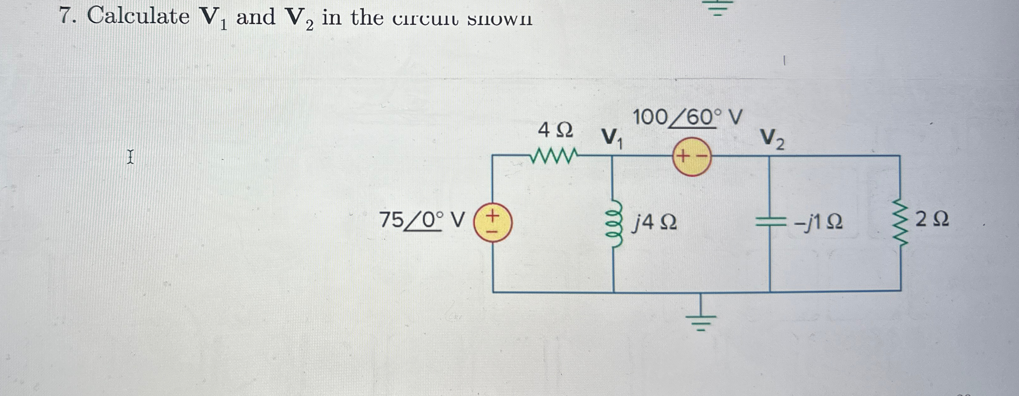 Solved Calculate V1 ﻿and V2 ﻿in the circUit shown below | Chegg.com