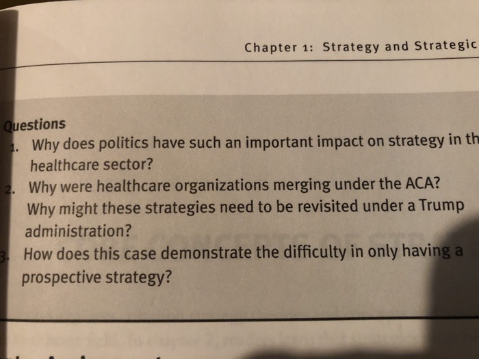 Solved Chapter 1: Strategy and Strategic Questions 1. Why | Chegg.com