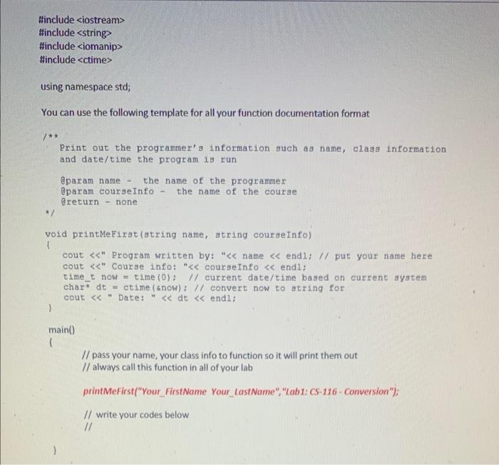 Solved Write a program that do the following unit converslon | Chegg.com