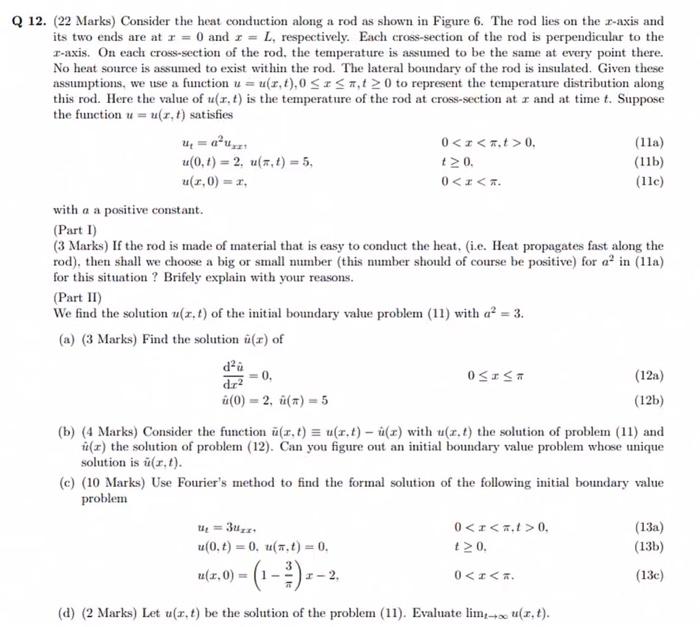 Solved 12. (22 Marks) Consider the heat conduction along a | Chegg.com