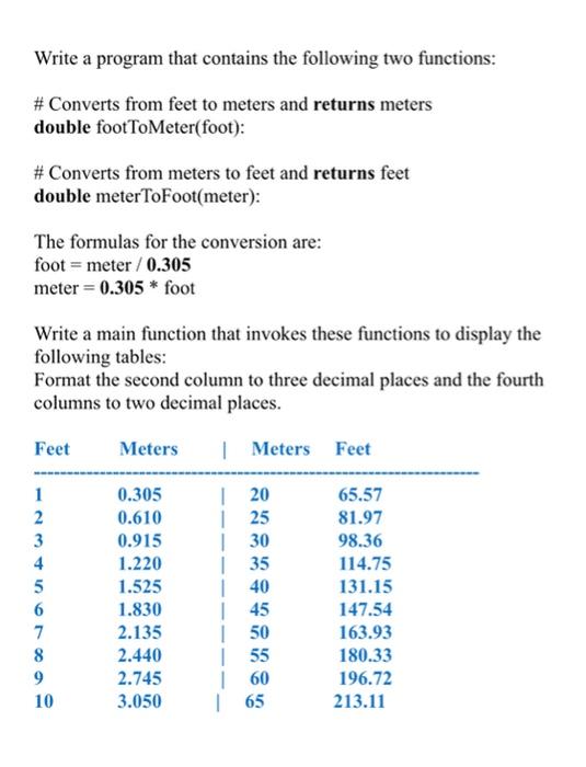 Solved Write A Program That Contains The Following Two Chegg Com