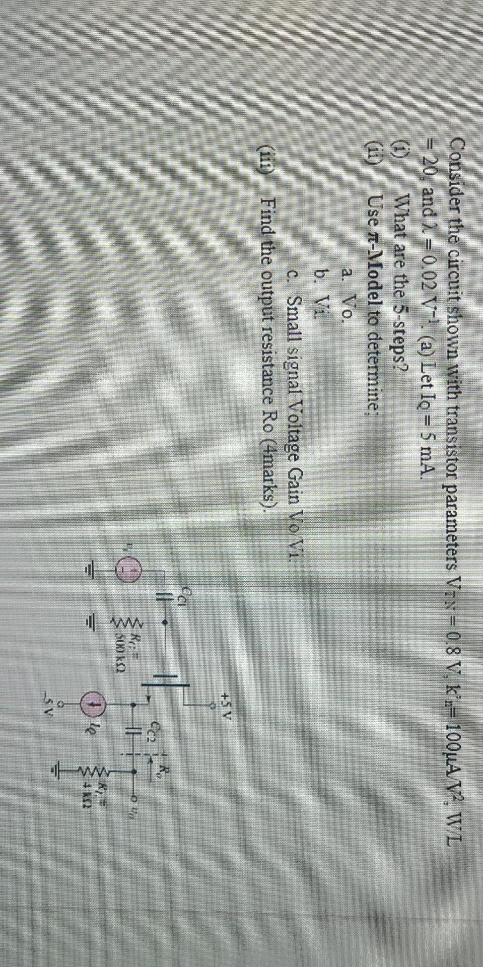 Solved . Consider the circuit shown with transistor | Chegg.com