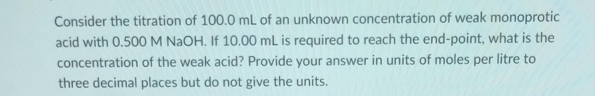 Solved Consider the titration of 100.0 mL of an unknown | Chegg.com