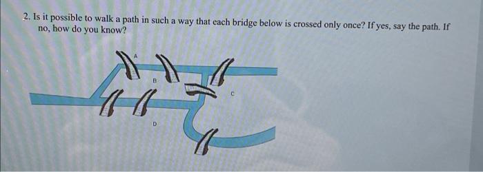 Solved 2. Is it possible to walk a path in such a way that | Chegg.com