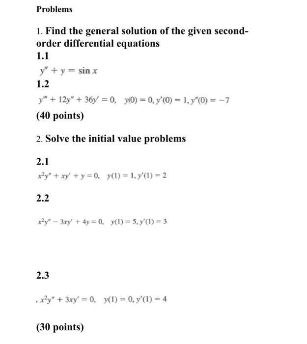 Solved Problems 1 Find The General Solution Of The Given