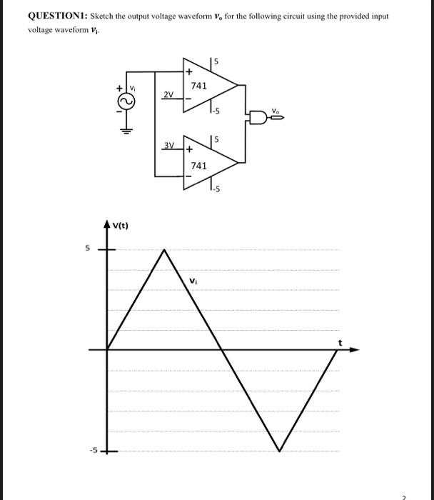 Solved QUESTION1: Sketch the output voltage waveform 1, for | Chegg.com