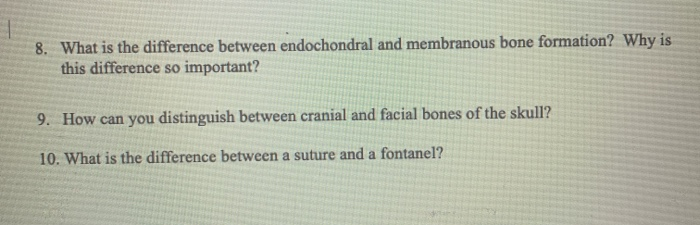 Solved 8. What is the difference between endochondral and | Chegg.com