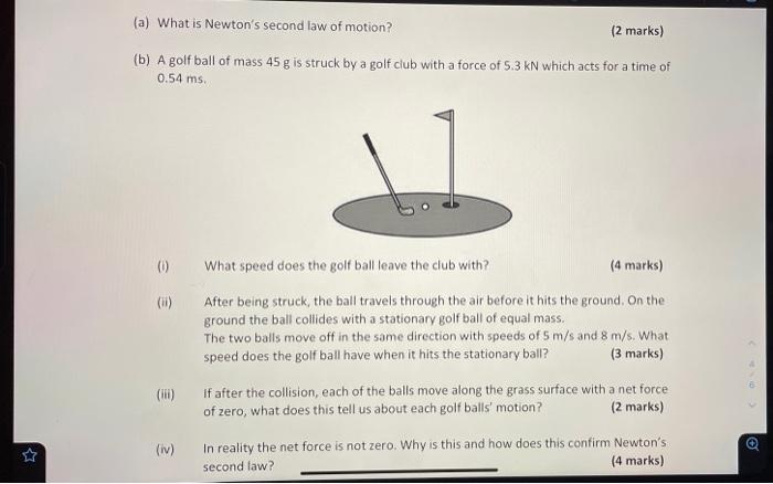 Science of Golf: Newton's First Two Laws of Motion