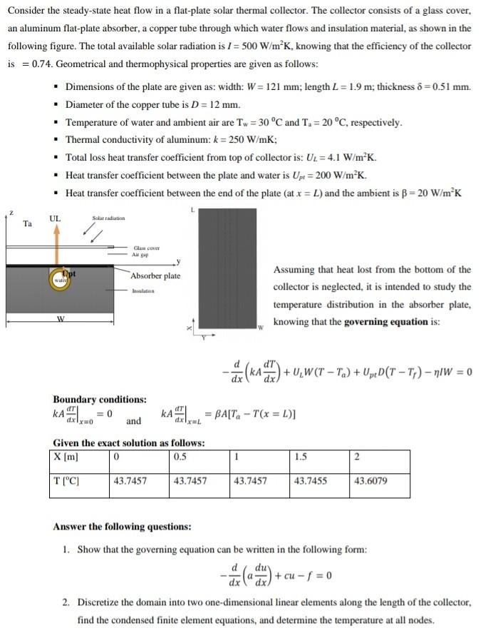 Consider the steady-state heat flow in a flat-plate | Chegg.com