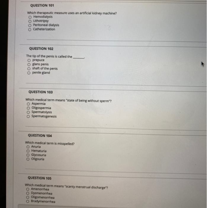 Solved QUESTION 96 Which term means "surgical crushing of a